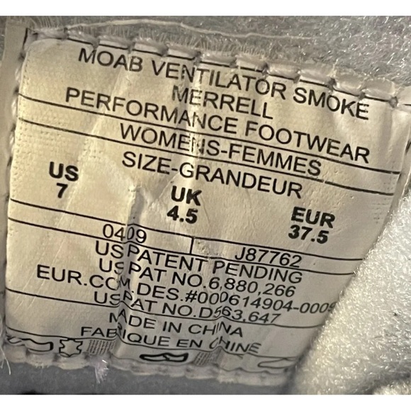 Merrell Women's Moab Ventilator Smore Hiking Shoe Size 7 Blue Gray Vibram J87762 - Picture 13 of 13